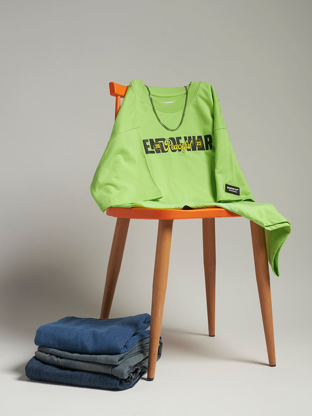 The Peaceful Signal: Super Neon Oversized Premium T-Shirt