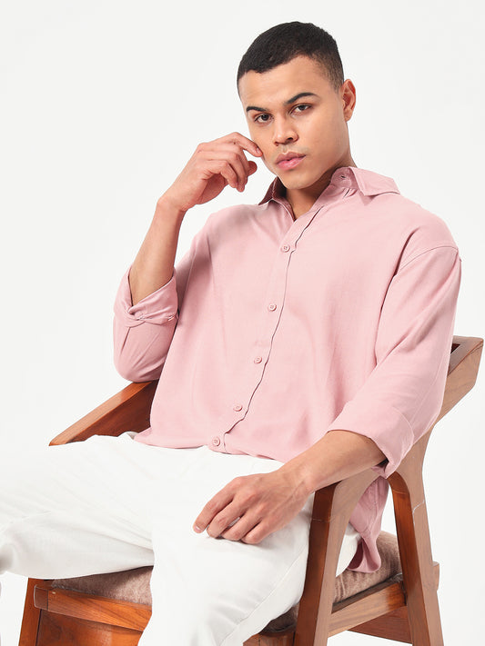 Monteynclub Relaxed Fit Premium Linen Light Pink Shirt