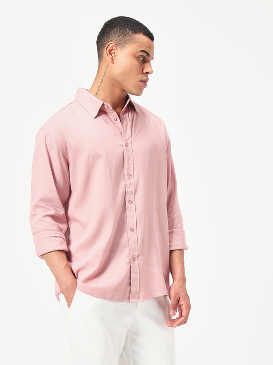 Monteynclub Relaxed Fit Premium Linen Light Pink Shirt