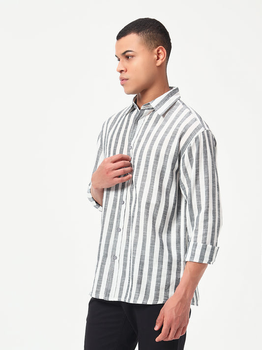 Monteynclub Relax Fit Cotton Striped Shirt