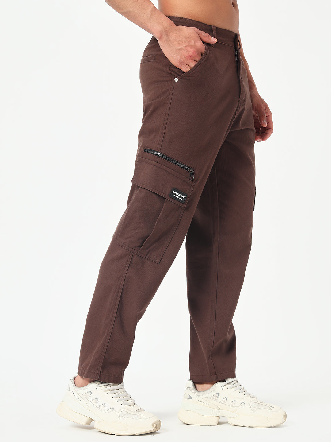 Monteynclub Regular Fit Chocolate Brown Cargo Pants