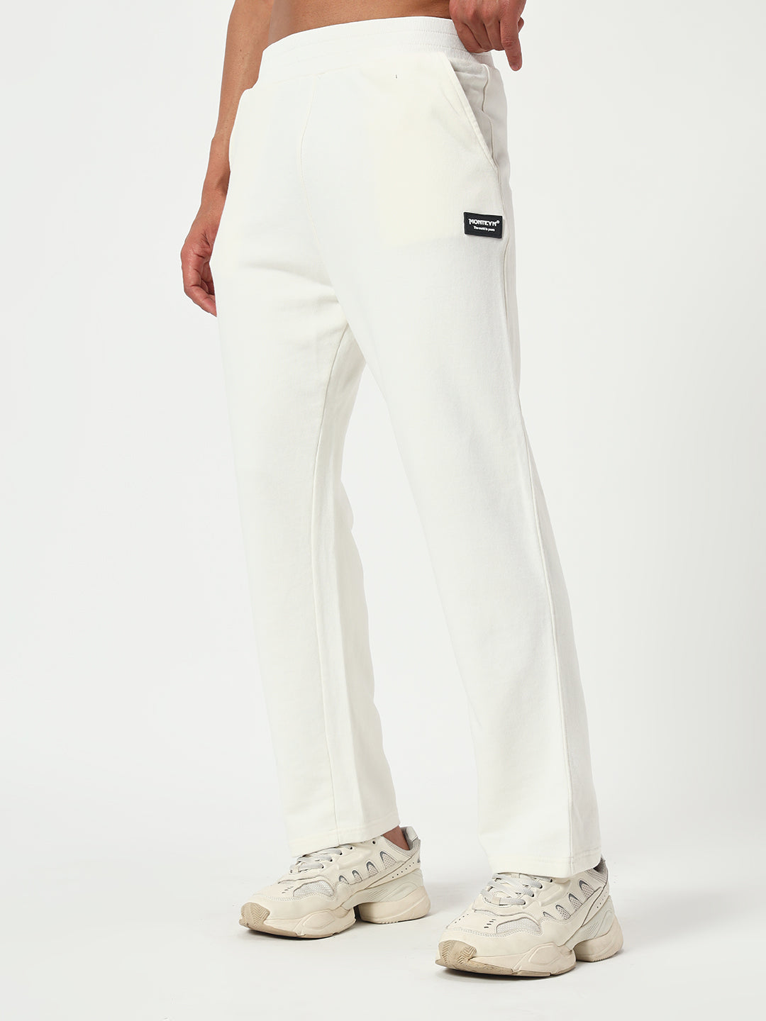 Monteynclub Relaxed Fit Solid White Streetwear Lower