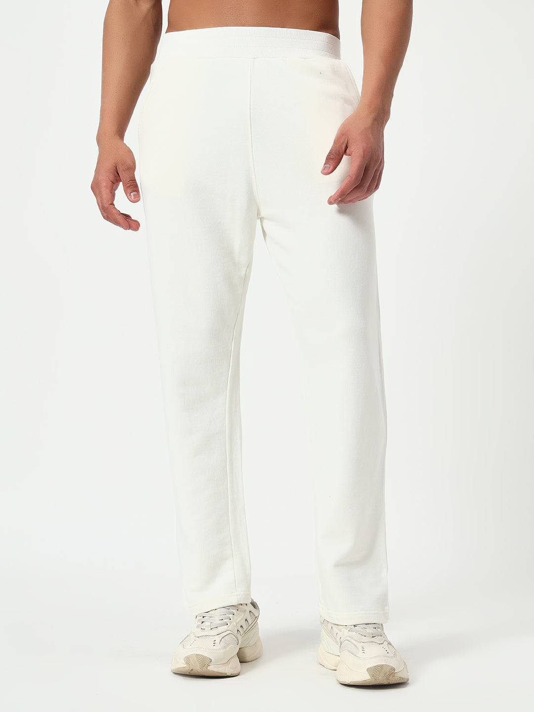 Monteynclub Relaxed Fit Solid White Streetwear Lower