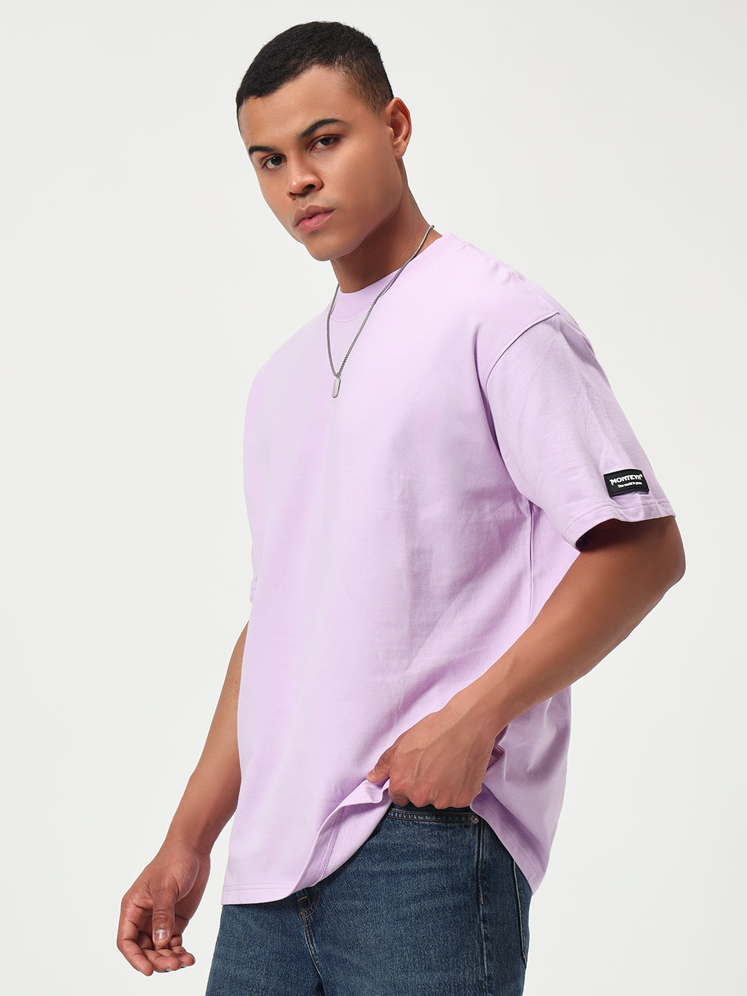 Monteynclub Oversized Fit Solid Lavender Premium Streetwear Tshirt