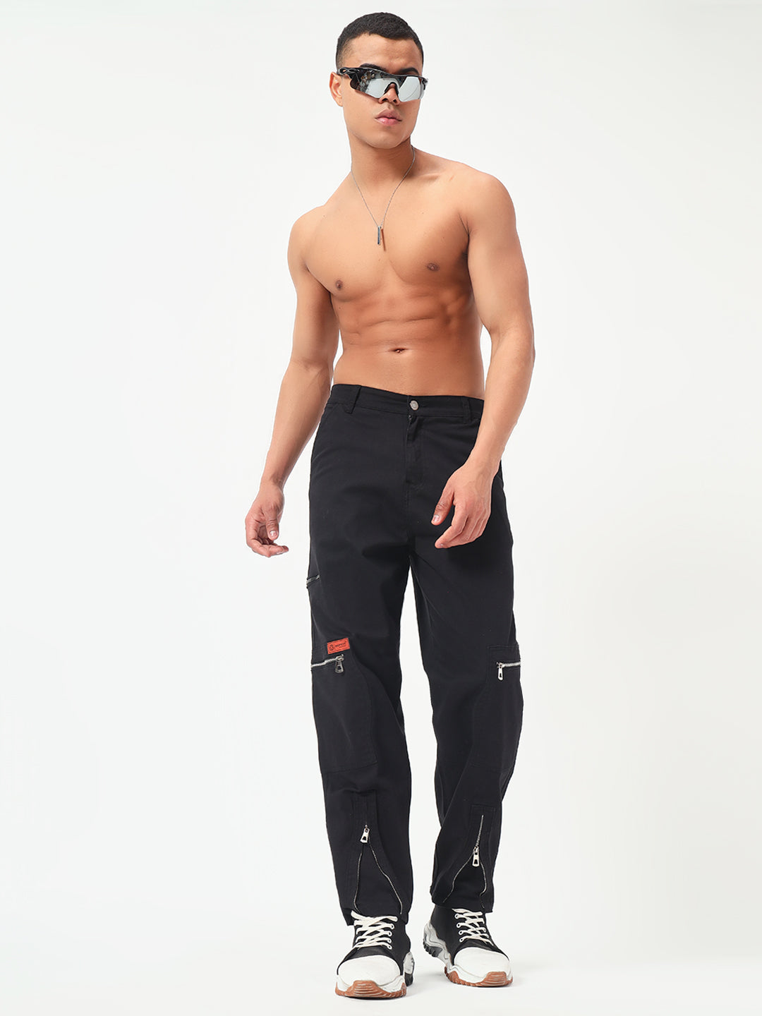 Monteynclub Regular Fit Bold Black Cargo Pants