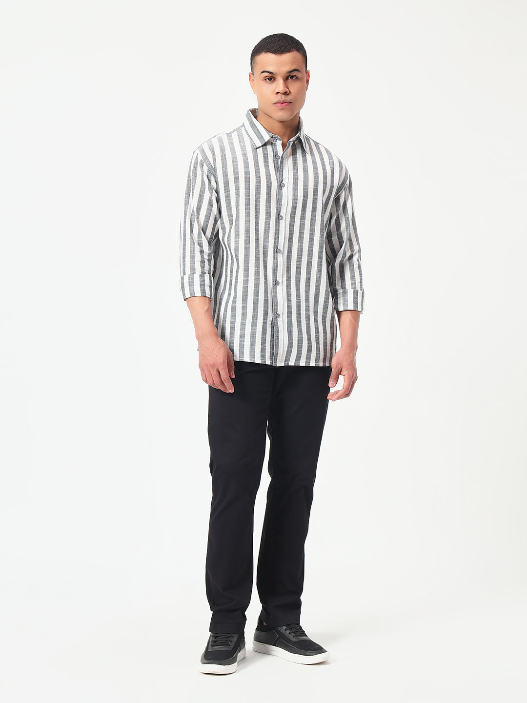 Monteynclub Relax Fit Cotton Striped Shirt