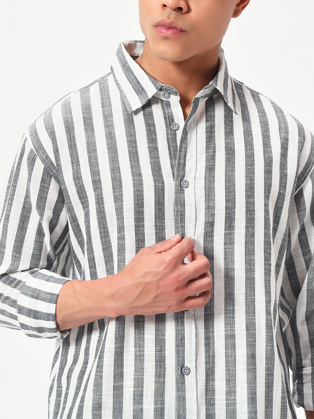 Monteynclub Relax Fit Cotton Striped Shirt