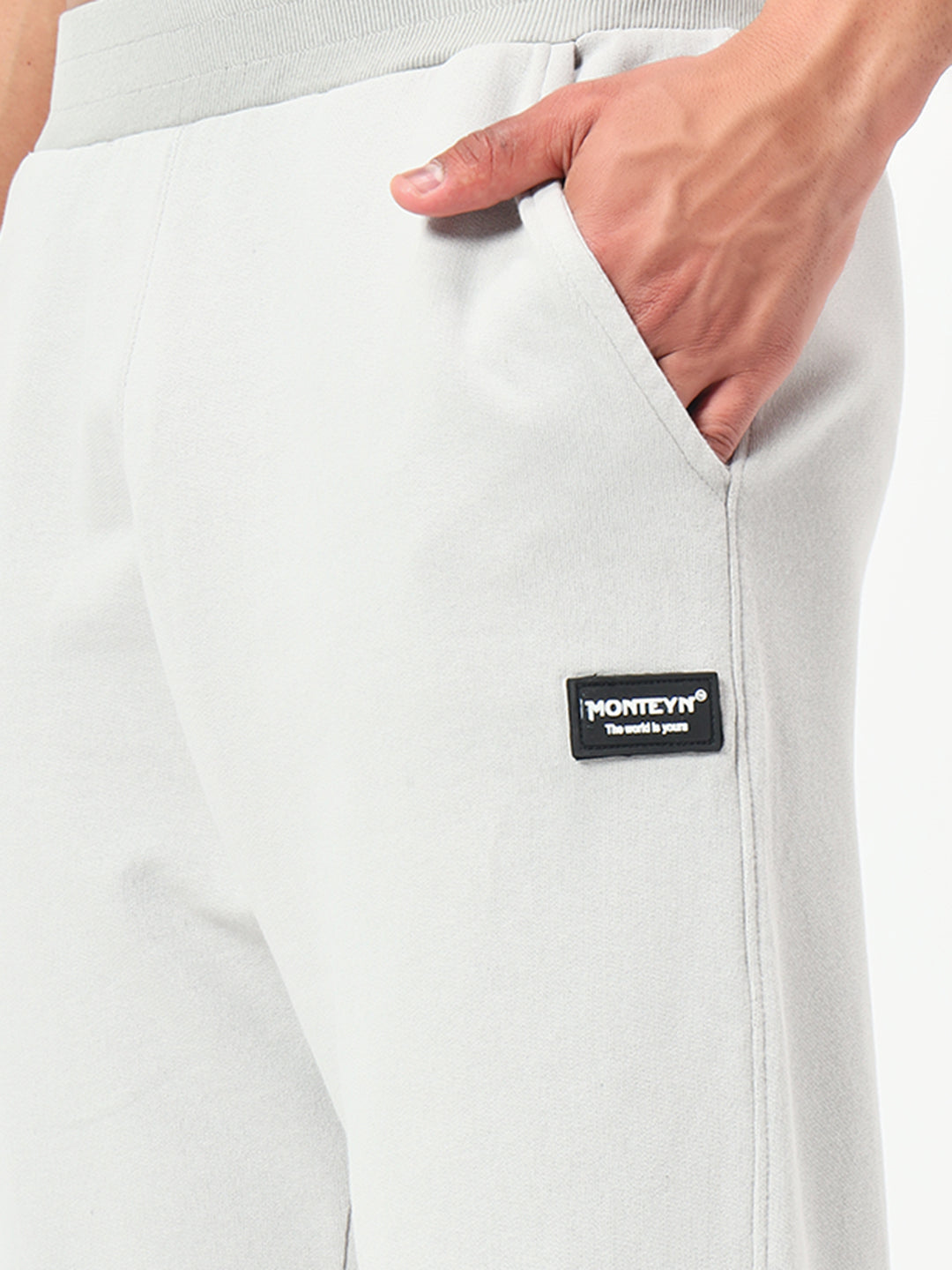 Monteynclub Relaxed Fit Solid Grey Streetwear Lower