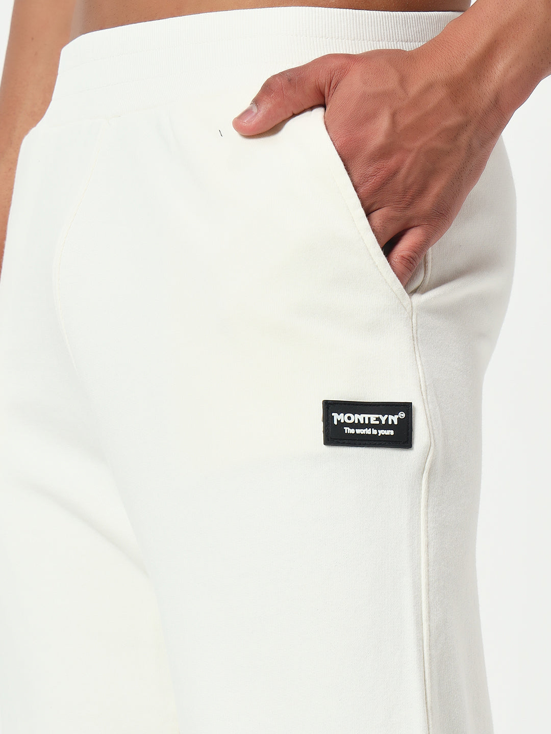 Monteynclub Relaxed Fit Solid White Streetwear Lower