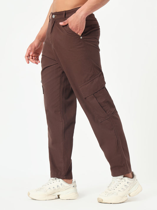 Monteynclub Regular Fit Chocolate Brown Cargo Pants