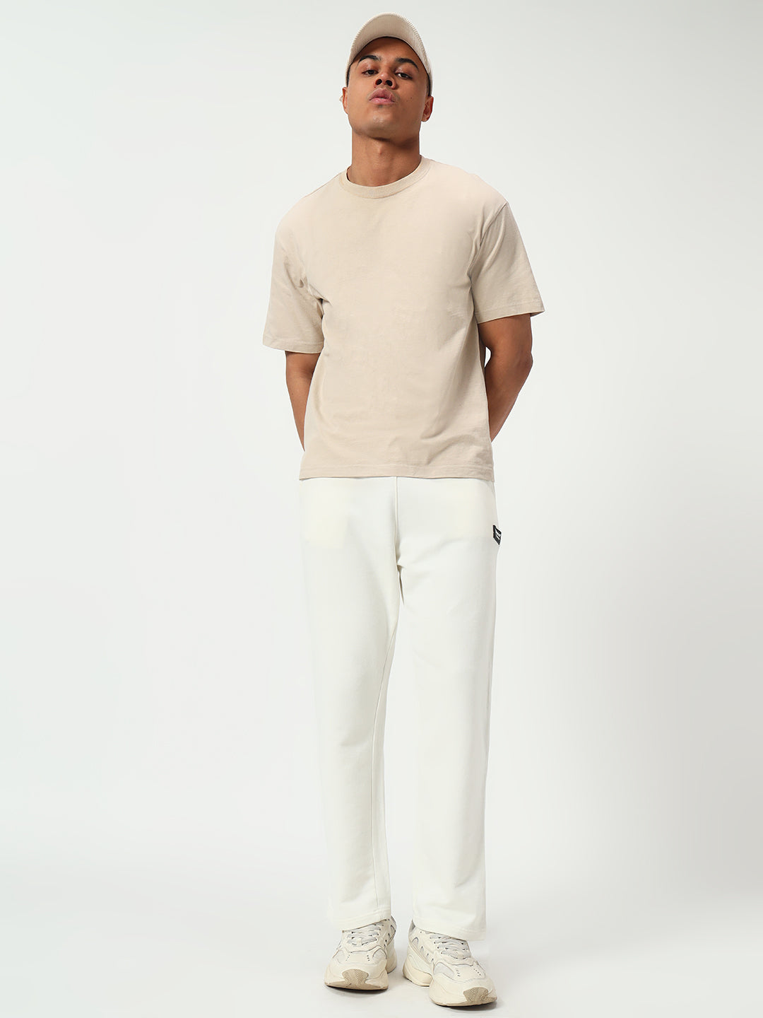 Monteynclub Relaxed Fit Solid White Streetwear Lower