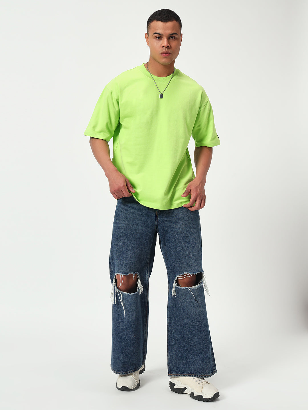Monteynclub Oversized Fit Florescent Lime Premium Streetwear Tshirt