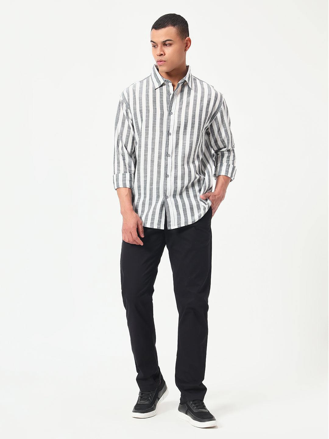 Monteynclub Relax Fit Cotton Striped Shirt