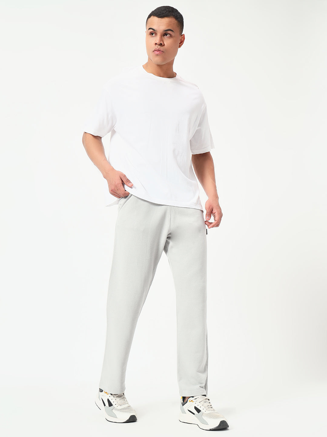 Monteynclub Relaxed Fit Solid Grey Streetwear Lower