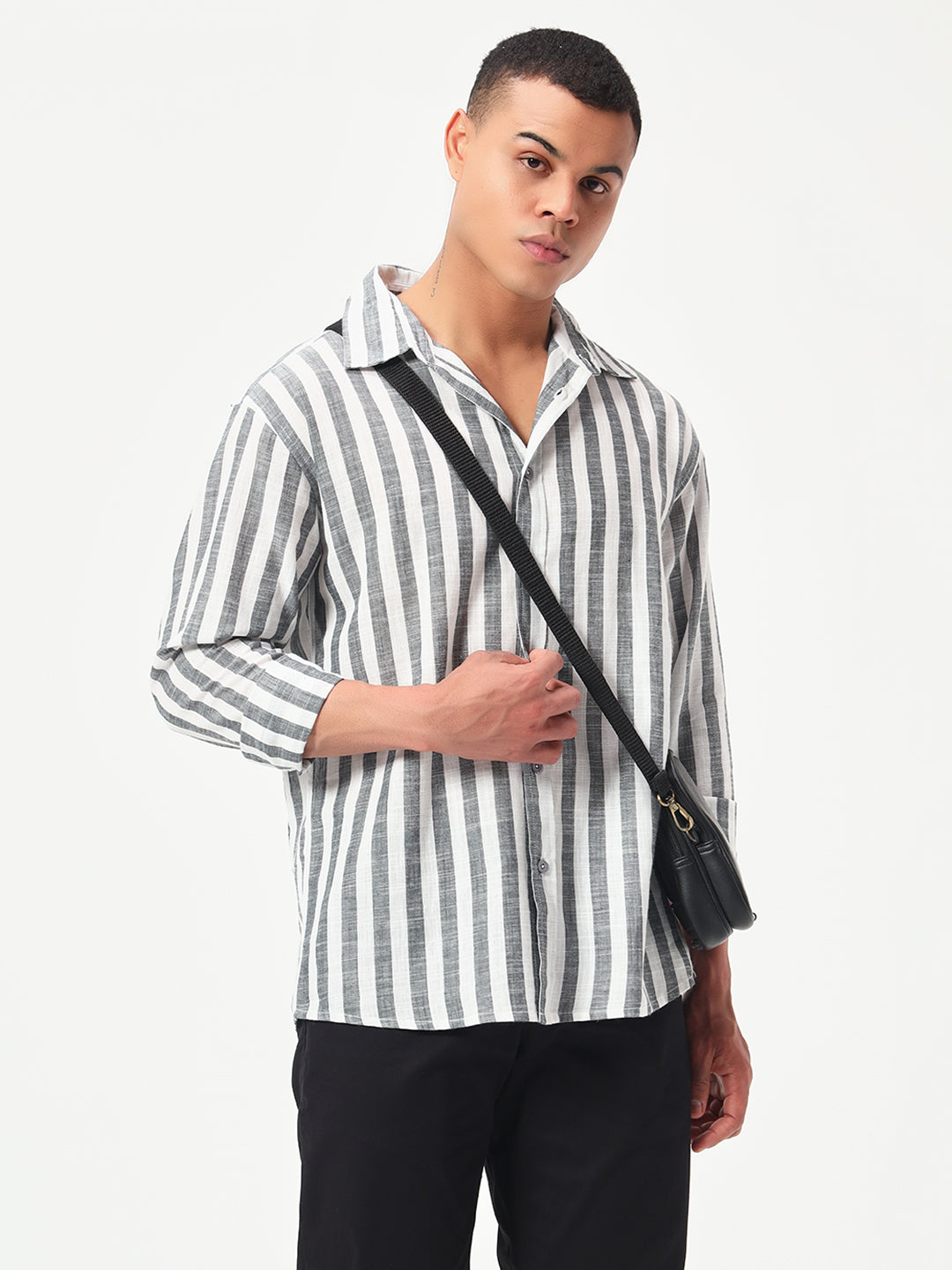 Monteynclub Relax Fit Cotton Striped Shirt