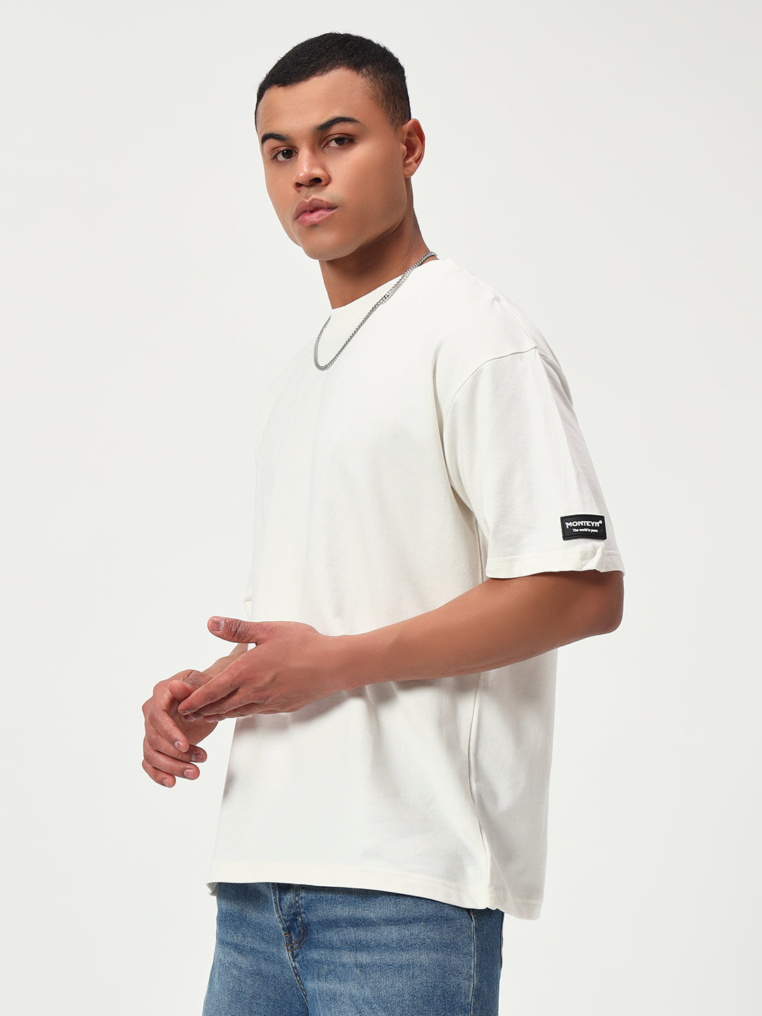 Monteynclub Oversized Fit White Premium Streetwear Tshirt