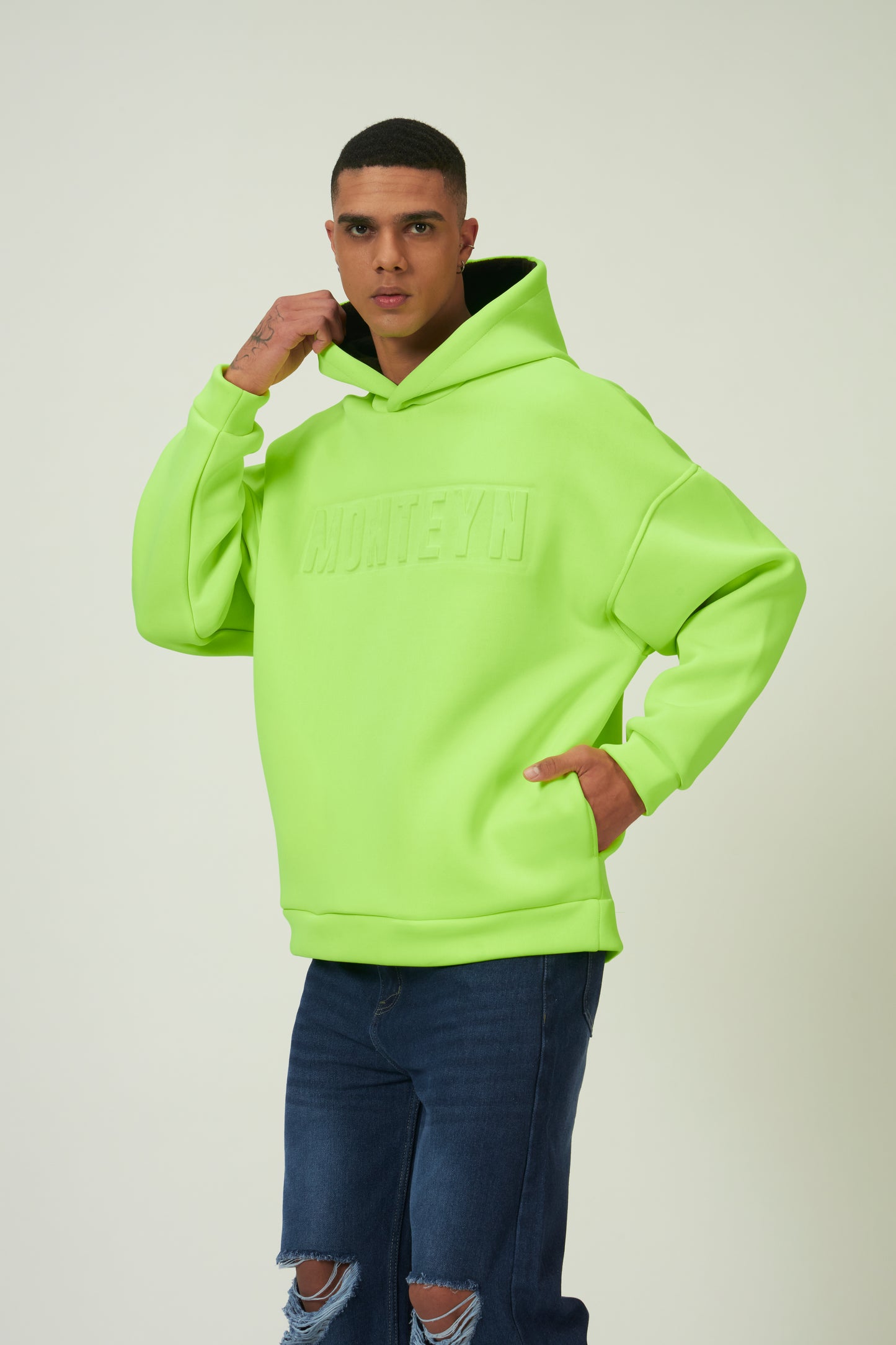Monteyn ScubaBond™ Oversized Hoodie – Volt Lime