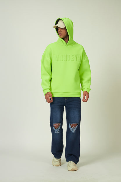 Monteyn ScubaBond™ Oversized Hoodie – Volt Lime