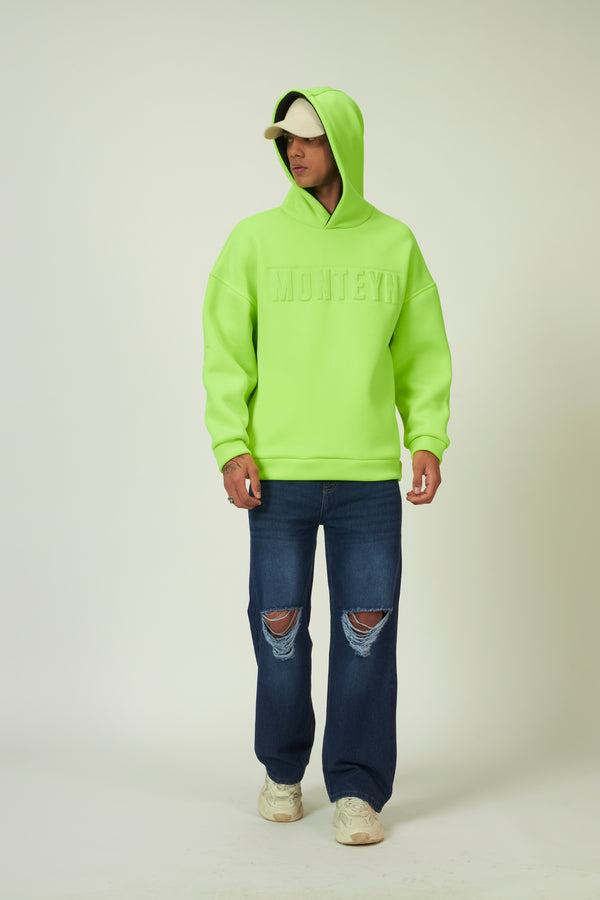 Monteyn ScubaBond™ Oversized Hoodie – Volt Lime