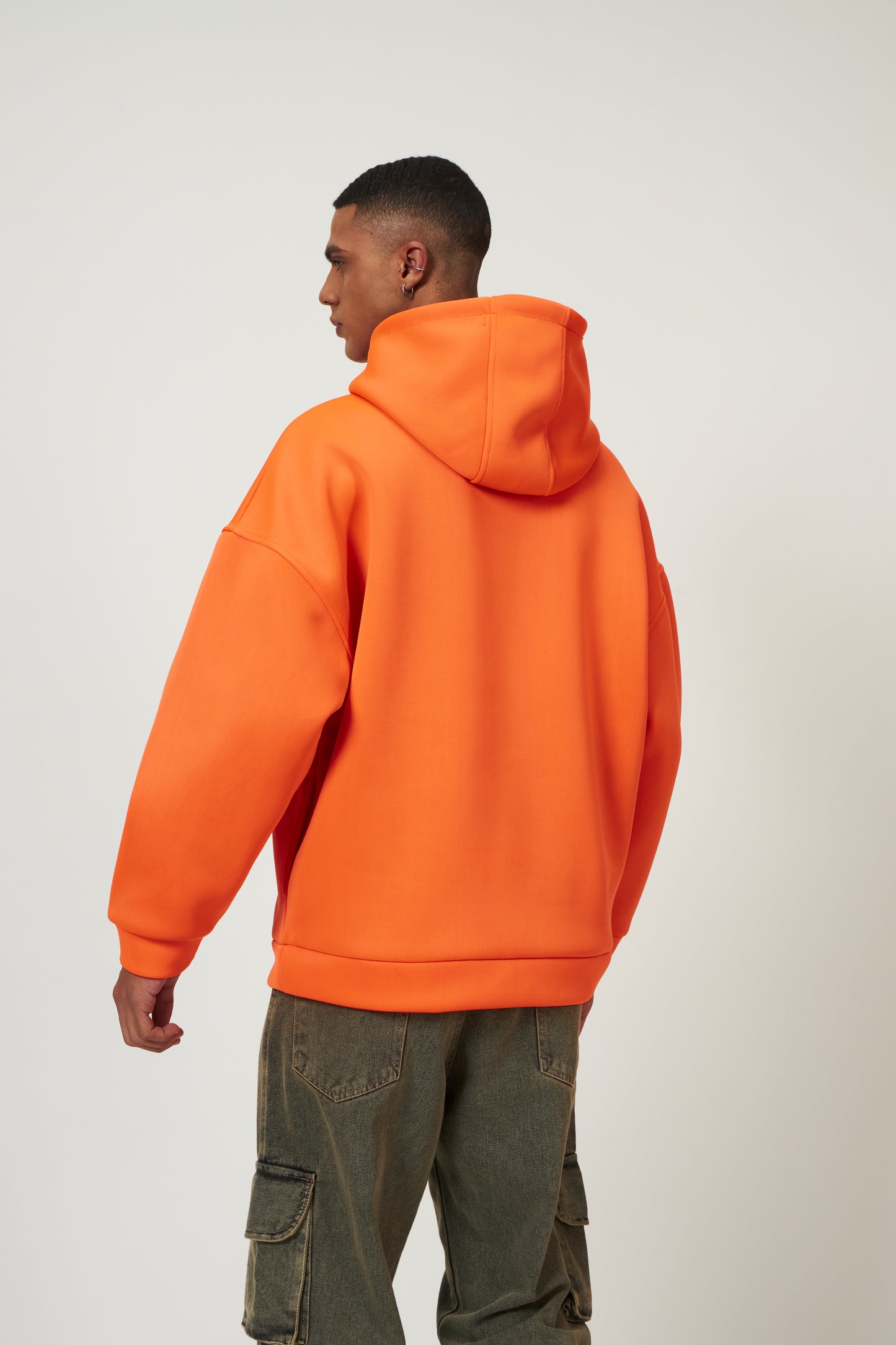 Monteyn ScubaBond™ Oversized Hoodie – Blaze Orange