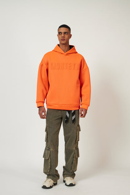 Monteyn ScubaBond™ Oversized Hoodie – Blaze Orange