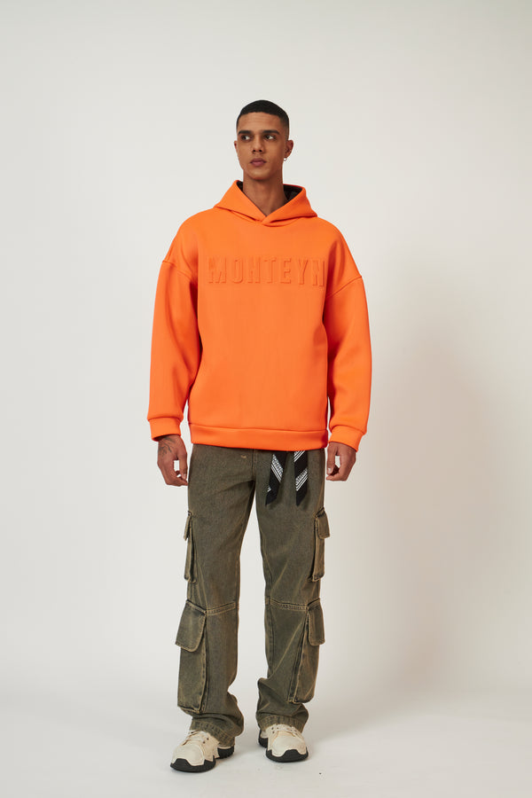 Monteyn ScubaBond™ Oversized Hoodie – Blaze Orange