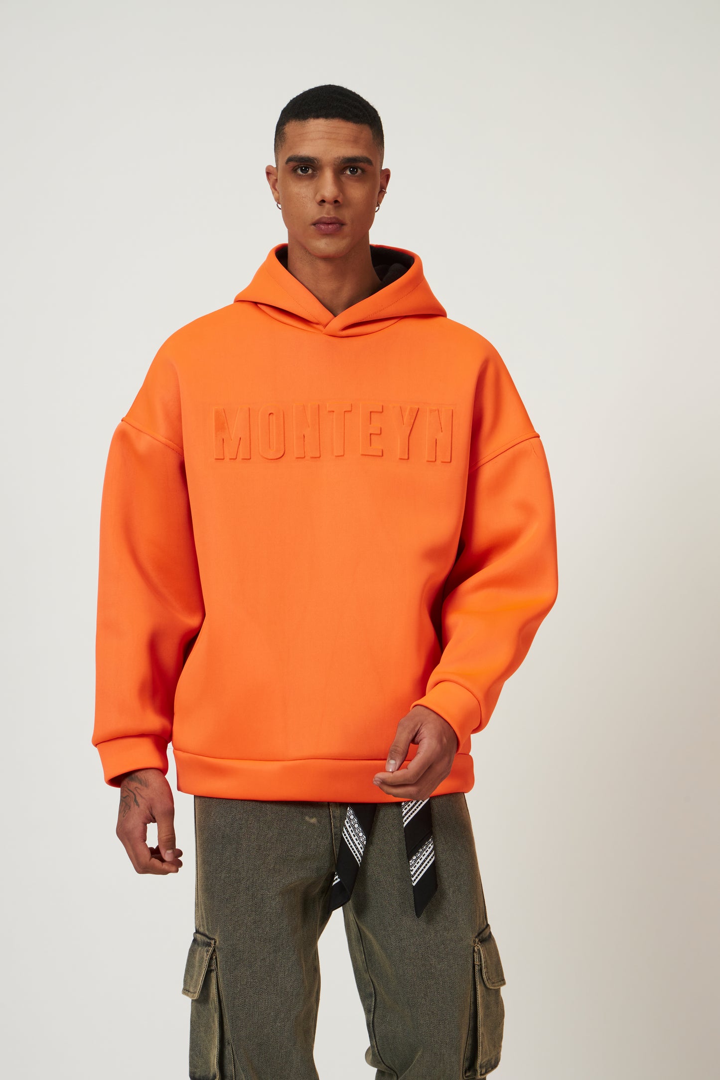 Monteyn ScubaBond™ Oversized Hoodie – Blaze Orange