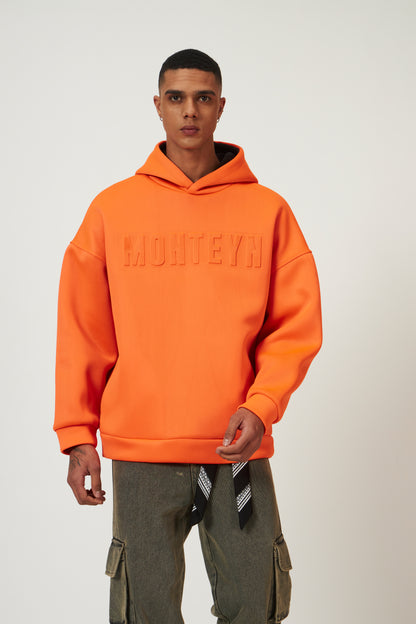 Monteyn ScubaBond™ Oversized Hoodie – Blaze Orange