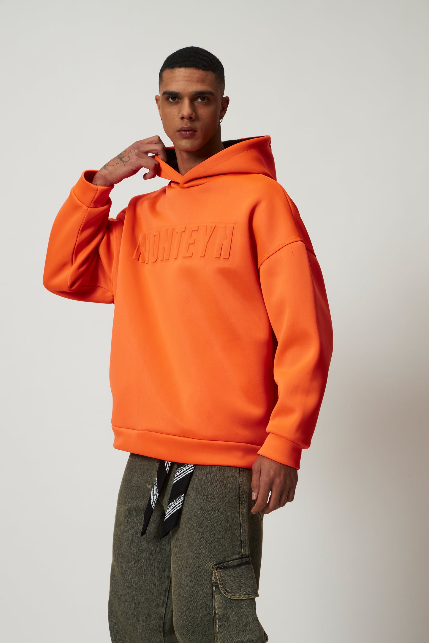 Monteyn ScubaBond™ Oversized Hoodie – Blaze Orange