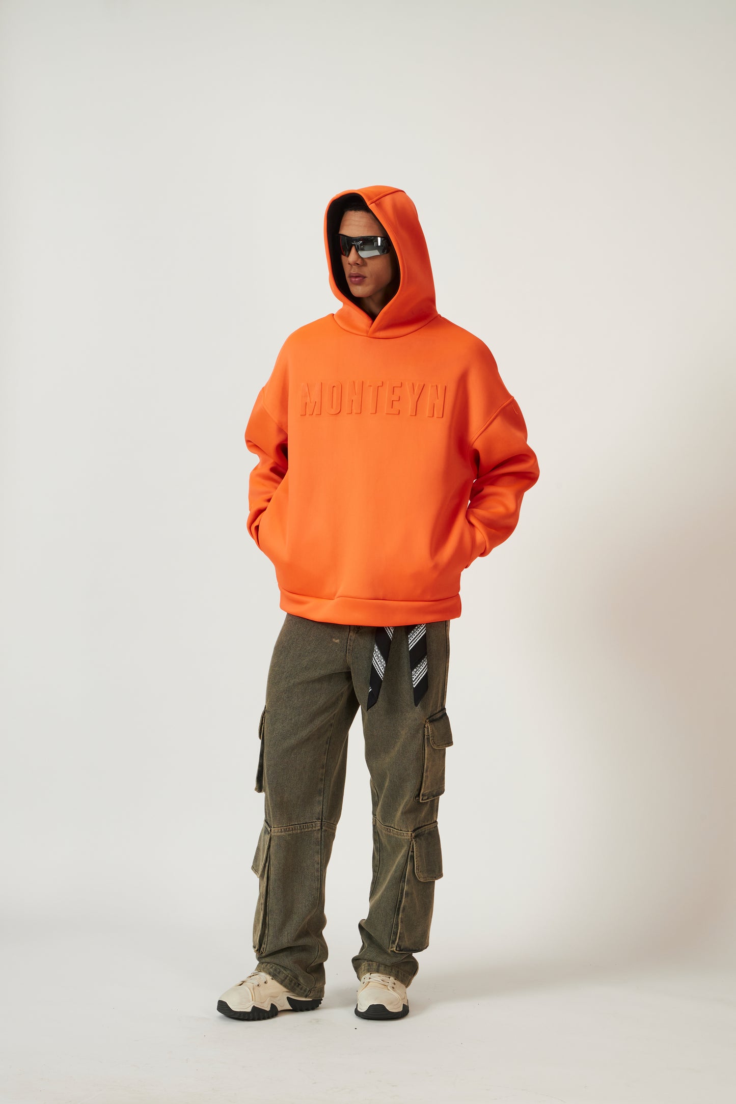 Monteyn ScubaBond™ Oversized Hoodie – Blaze Orange
