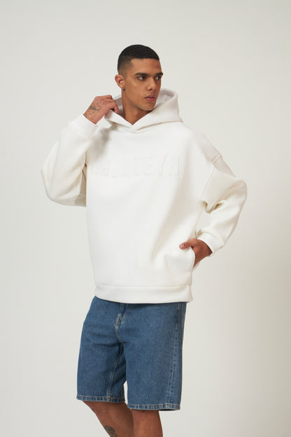 Monteyn ScubaBond™ Oversized Hoodie – Arctic White