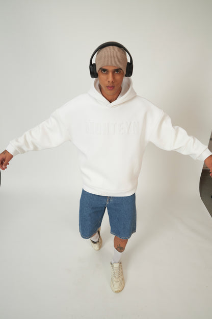 Monteyn ScubaBond™ Oversized Hoodie – Arctic White