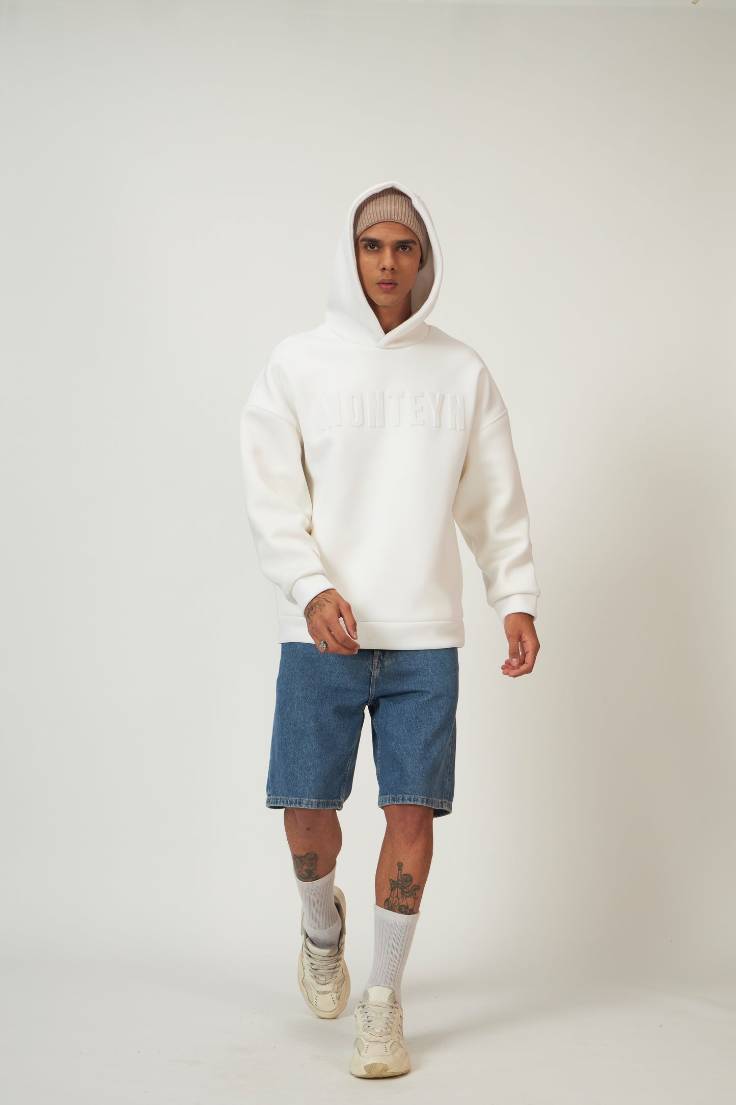 Monteyn ScubaBond™ Oversized Hoodie – Arctic White