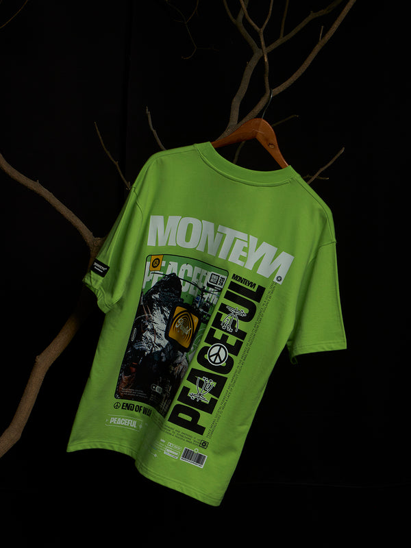 The Peaceful Signal: Super Neon Oversized Premium T-Shirt