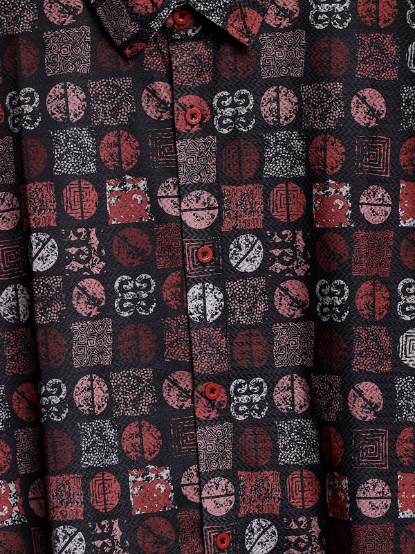 Noir Mosaic Relaxed Shirt – Rust Noir
