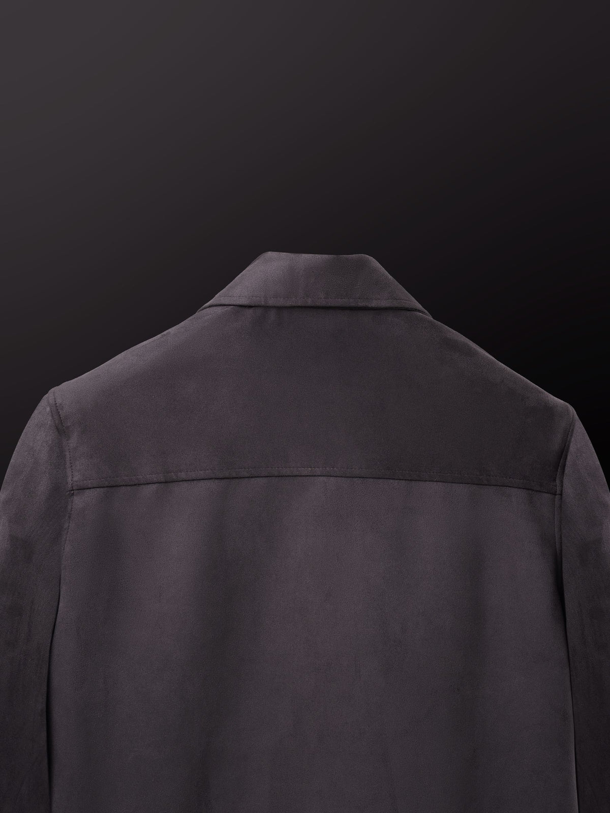 Suede Zip-Up Jacket – Charcoal Grey