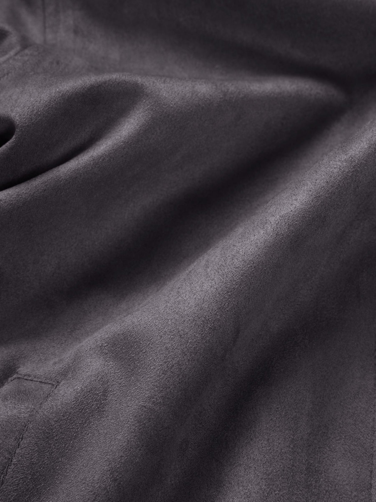 Suede Zip-Up Jacket – Charcoal Grey
