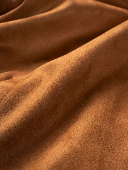 Suede Zip-Up Jacket – Amber Tan