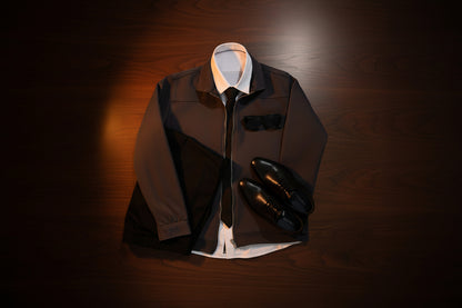 Suede Zip-Up Jacket – Charcoal Grey