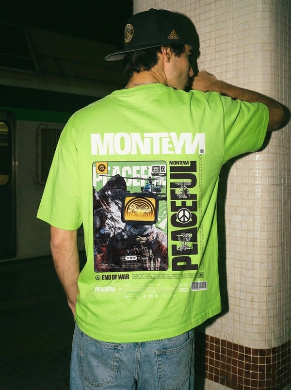 The Peaceful Signal: Super Neon Oversized Premium T-Shirt