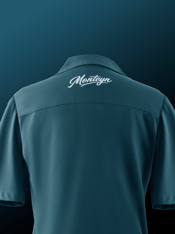 Midnight Teal Cuban Drape Shirt