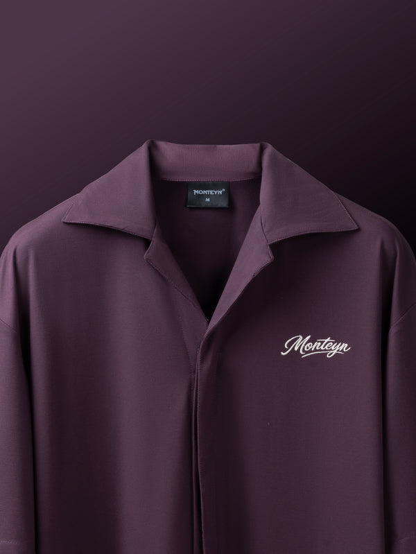 Merlot Cuban Drape Shirt