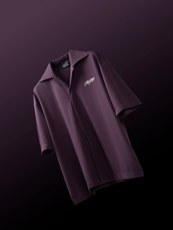 Merlot Cuban Drape Shirt