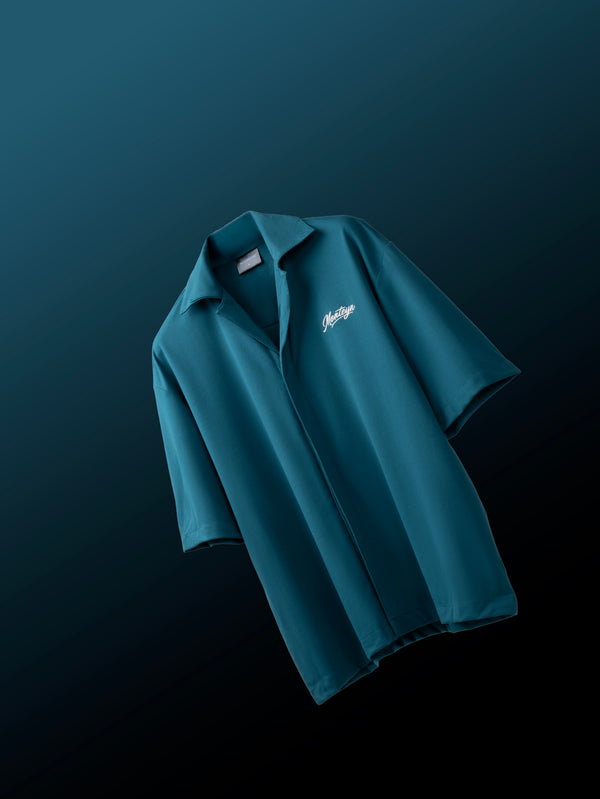 TENCEL™ Midnight Teal Drape Shirt