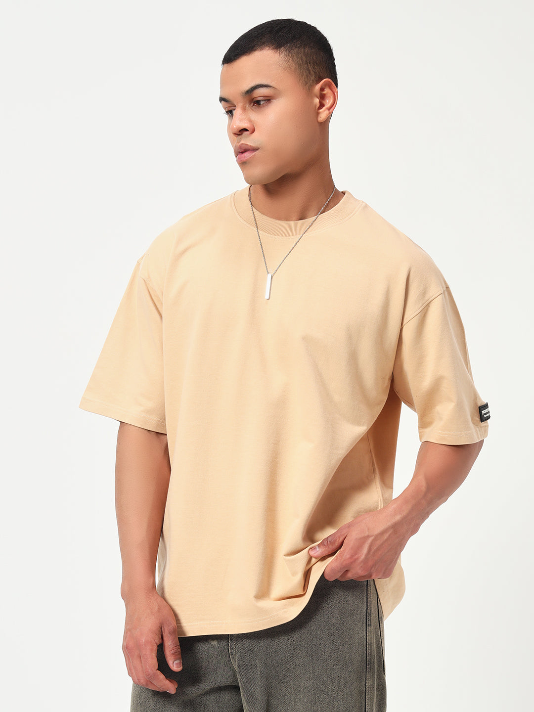 Monteynclub Oversized Fit Beige Premium Streetwear Tshirt