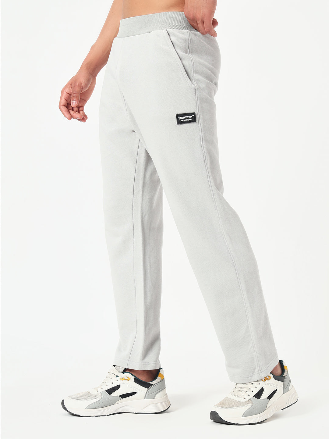 Monteynclub Relaxed Fit Solid Grey Streetwear Lower