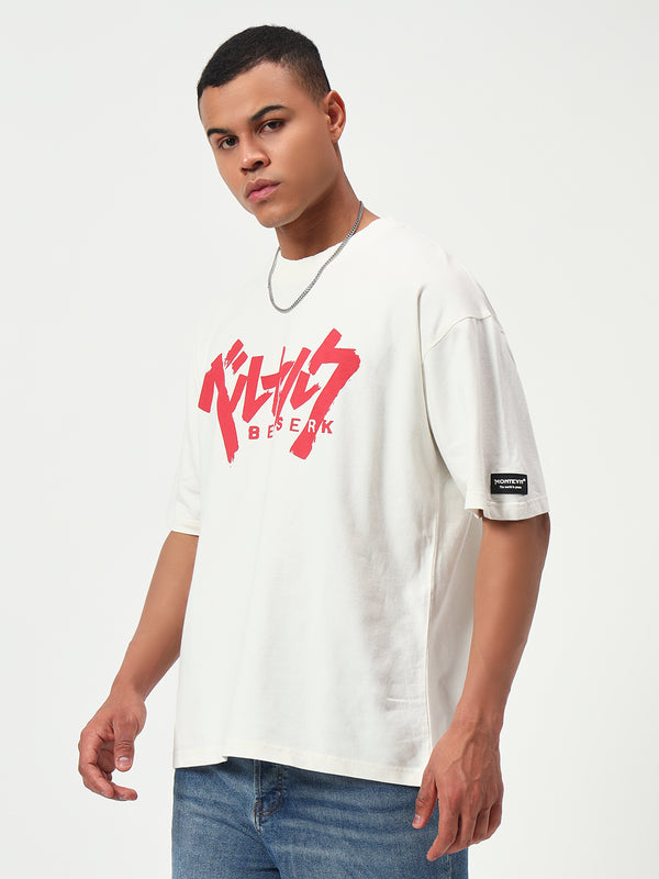 Iconic Berserk White Oversized Premium T-Shirt