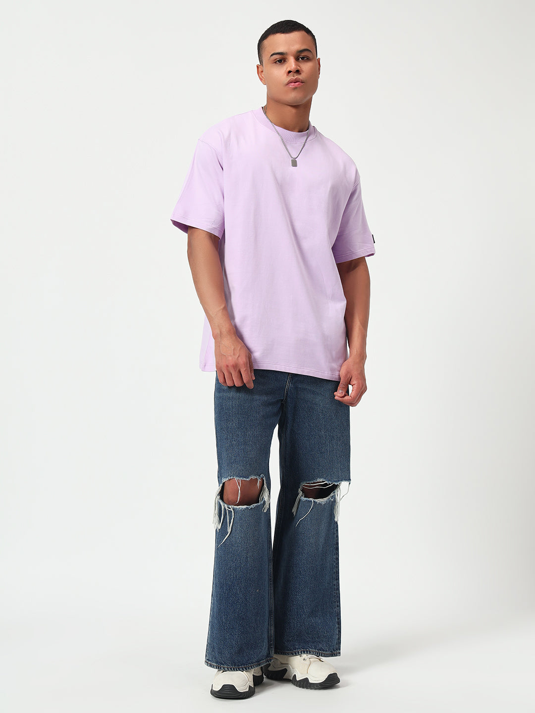 Monteynclub Oversized Fit Solid Lavender Premium Streetwear Tshirt