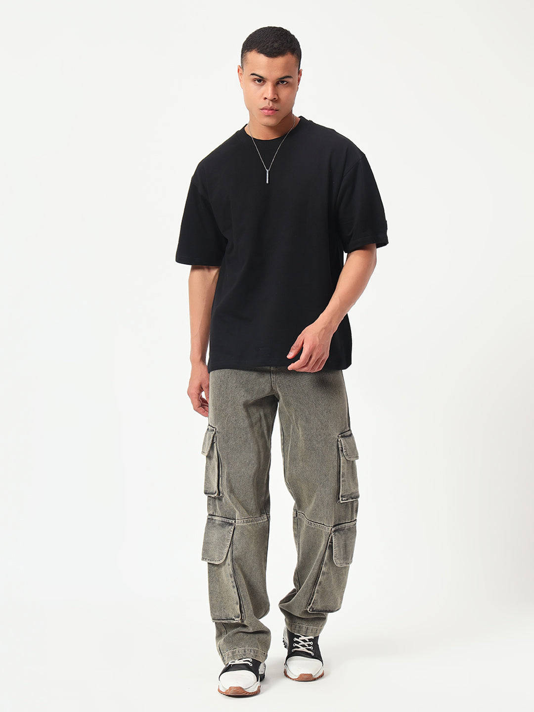 Moteynclub Oversized Fit Solid Black Premium Streetwear Tshirt