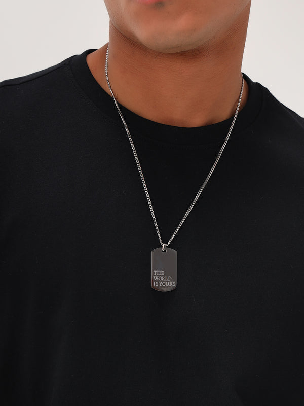 Monteynclub "The World is Yours" Scarface inspired dog tag neck-chain